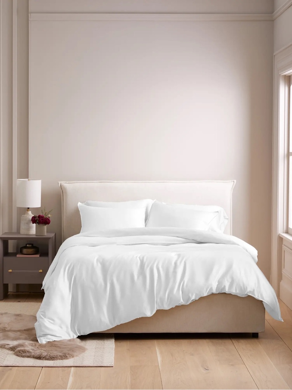 New Quince Bamboo Duvet Cover Set King/CalKing - White MSRP $154